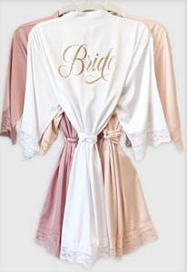 Satin bridal robes